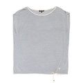 SILK STRIPED WHITE/GRAY BLOUSE