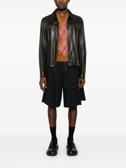 Prada leather shirt jacket