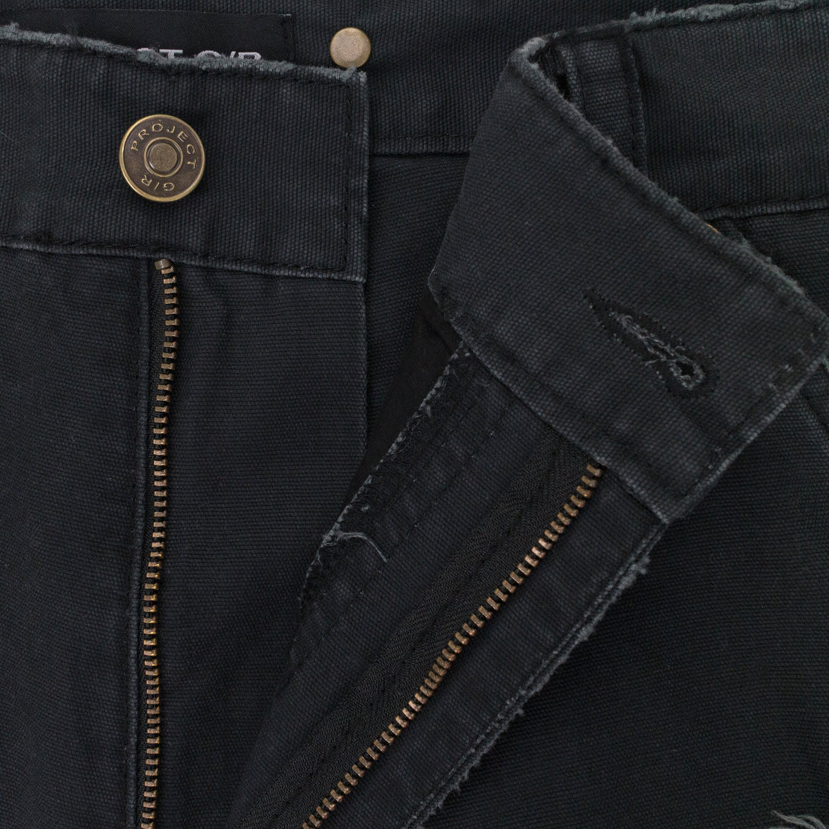 BLACK DISTRESSED PATCH WORK SWEATPANTS