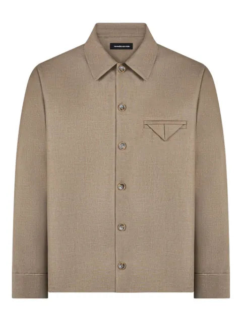 Manière De Voir Leo hatched tailored long sleeve overshirt