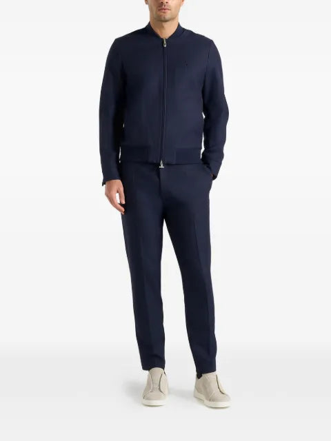 Manière De Voir Sami in navy tailored bomber jacket