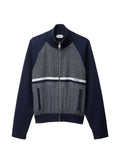 Versace embroidered jacquard cotton knit zip sweatshirt