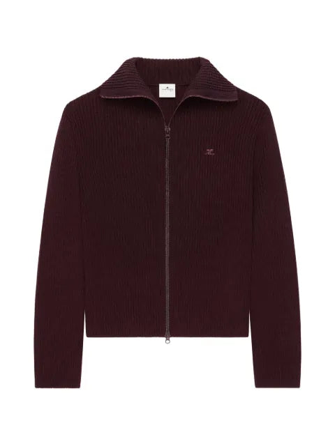Courrèges ribbed wool zipped sweater