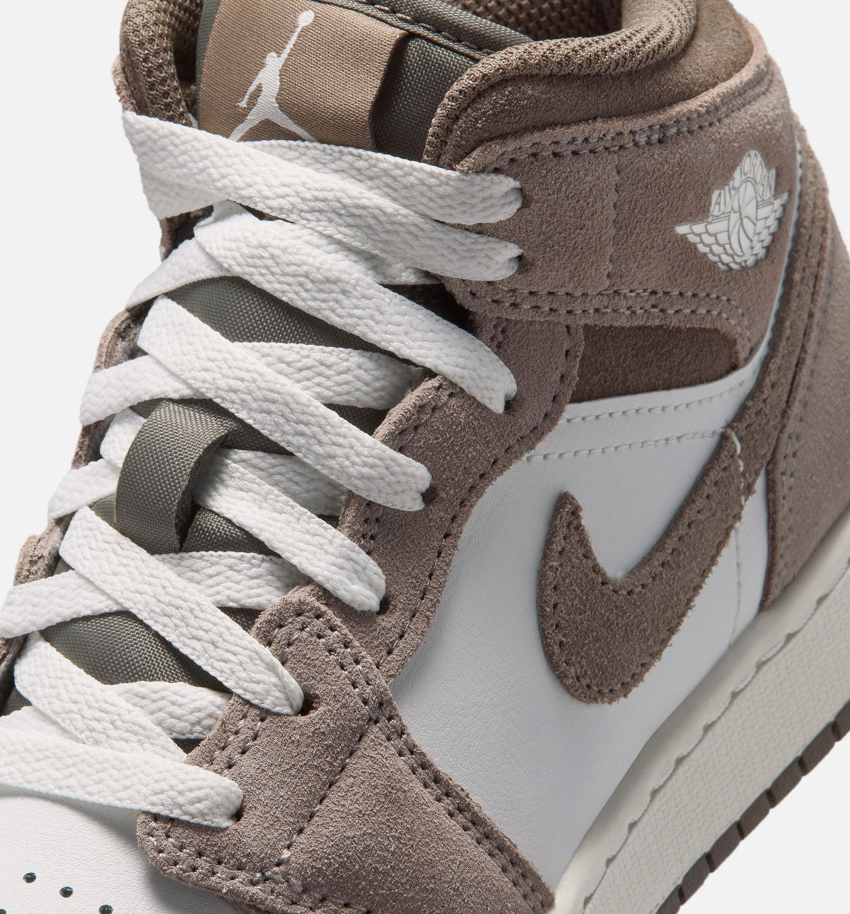 Air Jordan 1 Mid Grade School - Enigma Stone/Olive Grey/Summit White