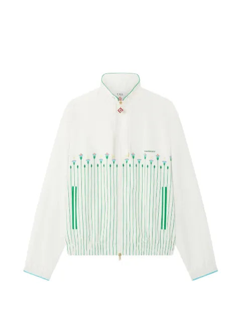 Casablanca floral striped sporty windbreaker jacket