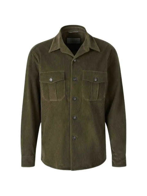 Canali corduroy chest-pockets shirt jacket