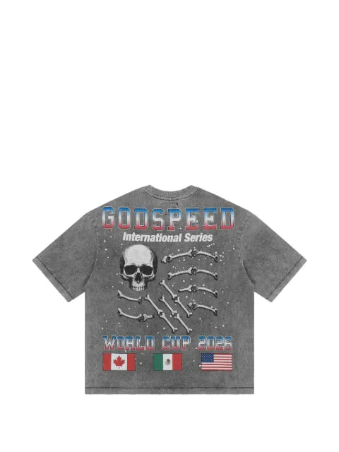 GODSPEED Planet Fútbol acid-wash T-shirt