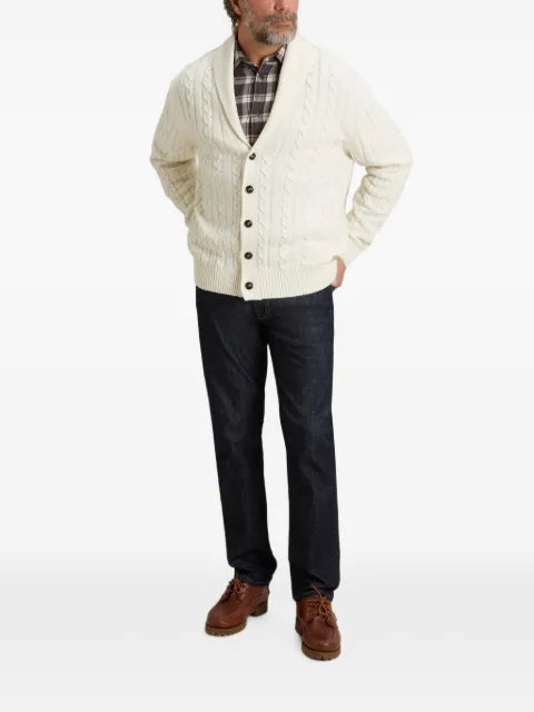 Woolrich cable-knit shawl-collar cardigan