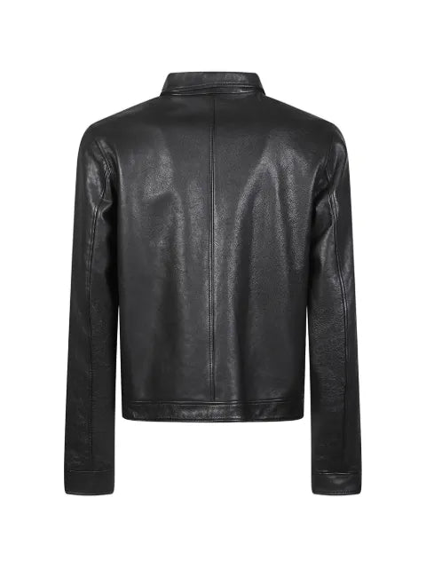 Stewart zip-up calf leather jacket