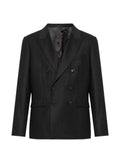 Paul Smith charcoal wool-cashmere flannel double-breasted blazer