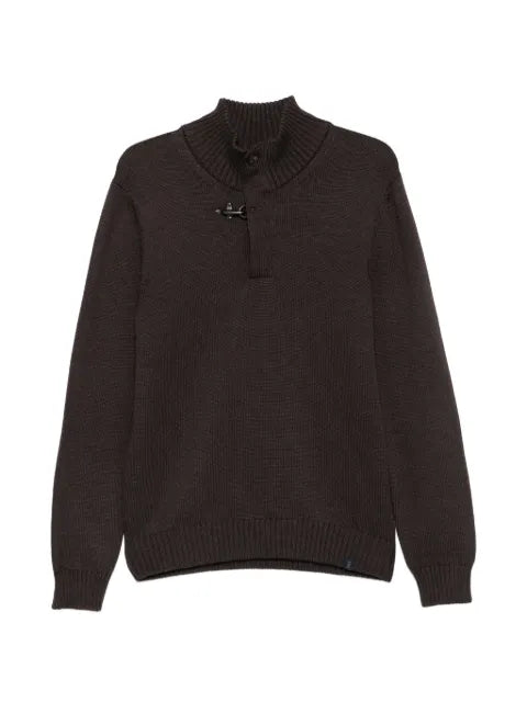Fay elbow-patch hook-fastening sweater