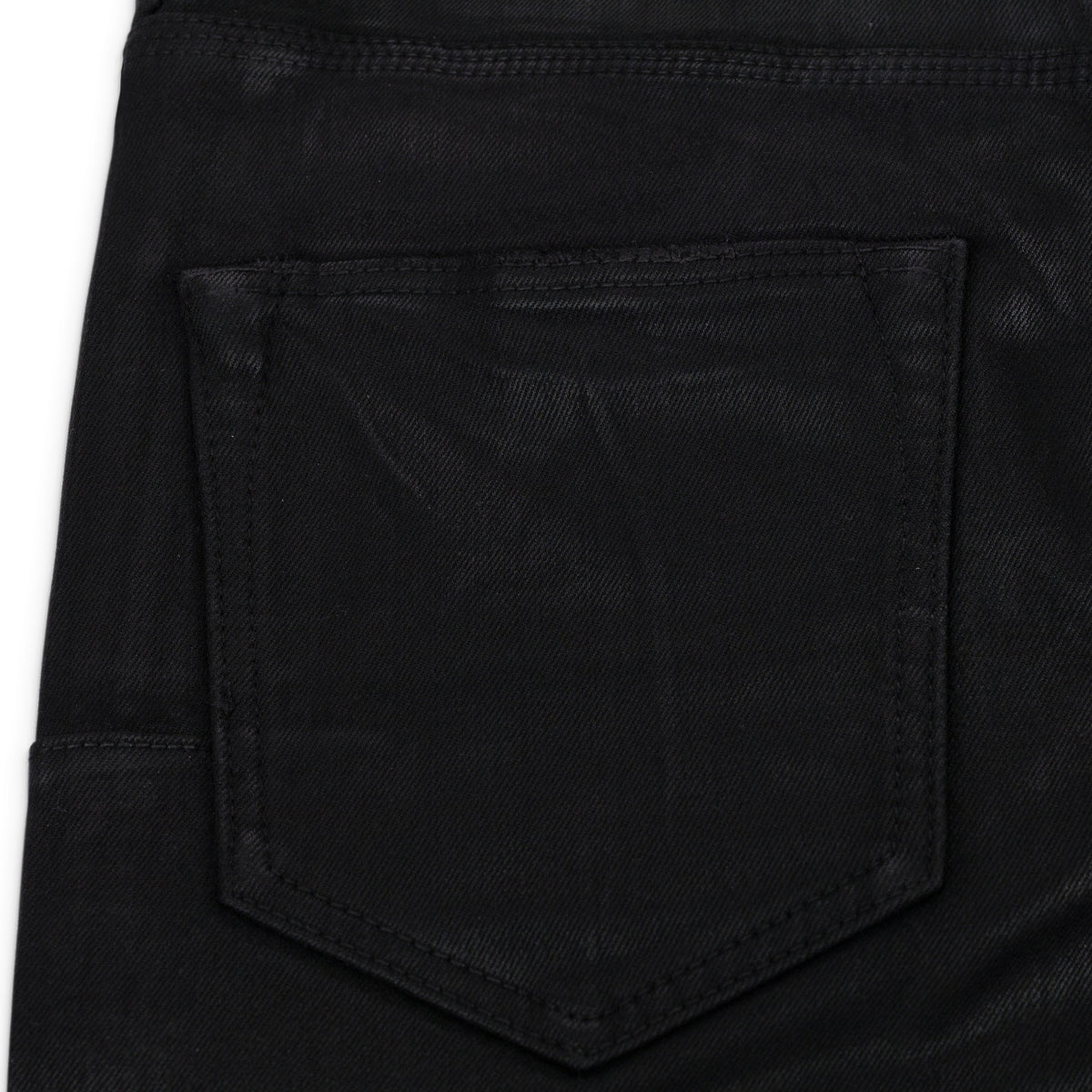 Black Coated Cargo Flare Jeans