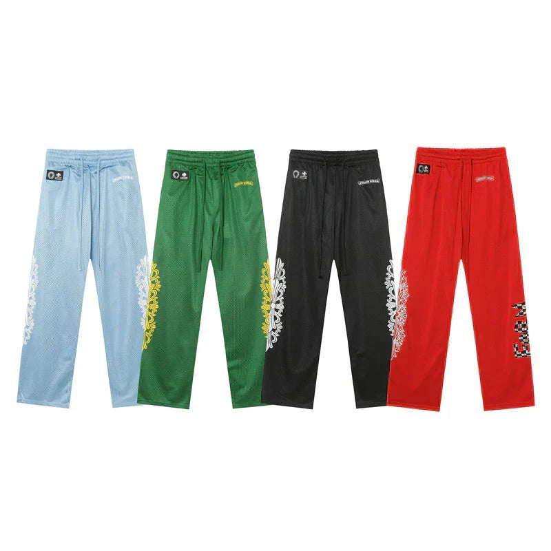 Chrome Hearts Mattyboy graffiti red mesh track pants 9997