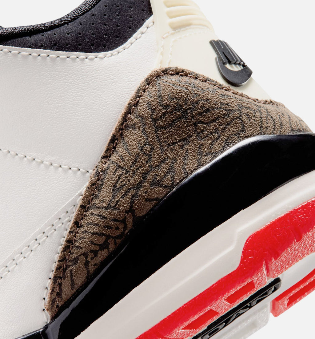 Air Jordan 3 Retro Sail and University Red Preschool Sneakers - Sail / Black / University Red / Pale Ivory