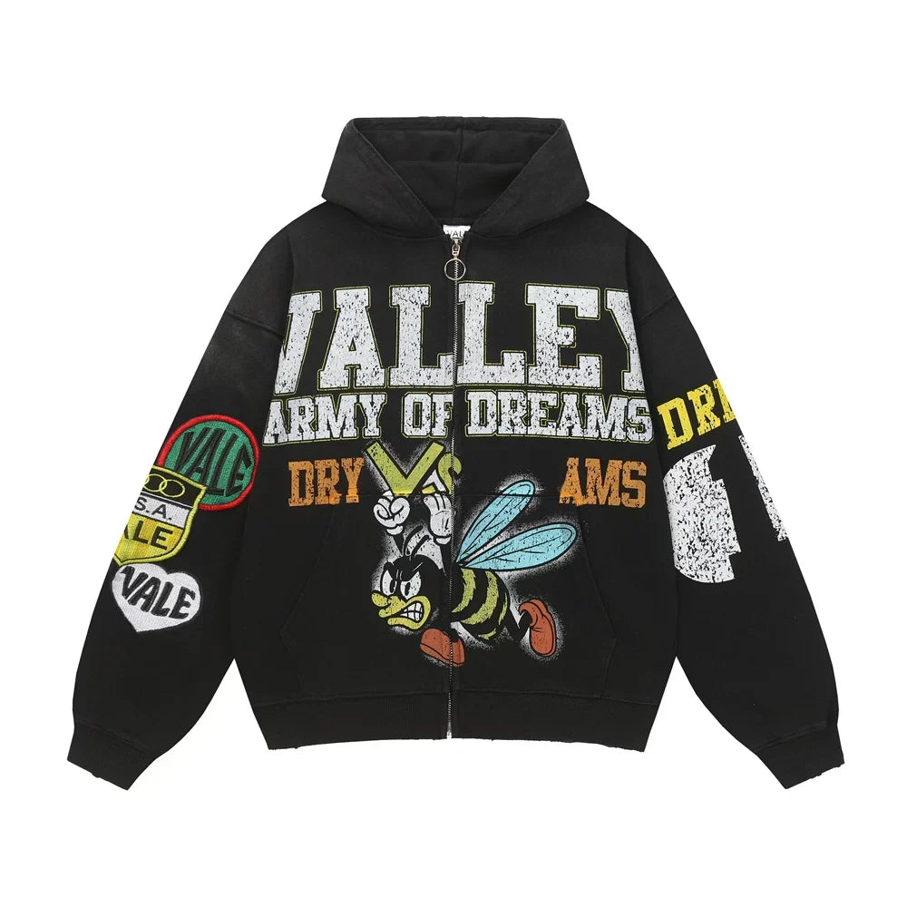 Vale Forever Valley Army of Dreams Zip Hoodie — Black
