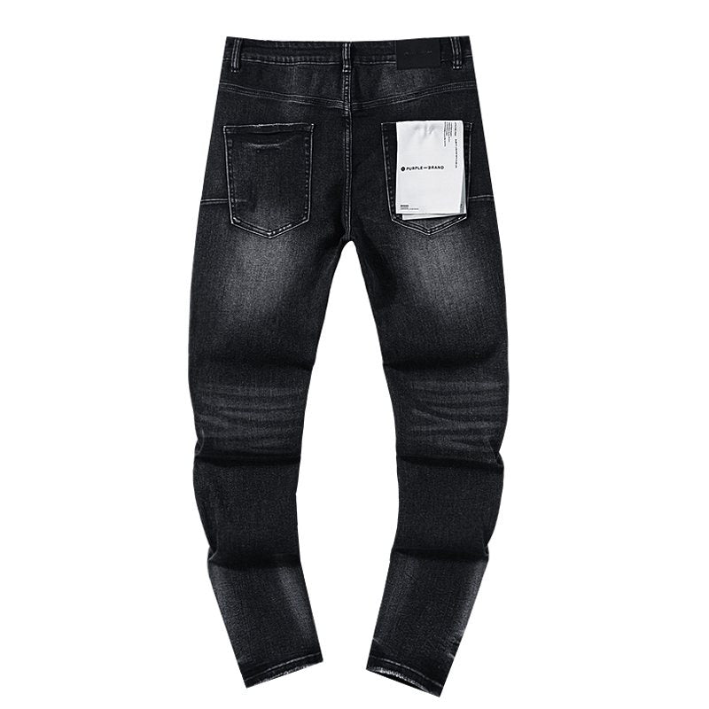Purple Brand Black Washed Distressed Jeans