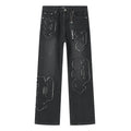 Purple Brand Black Graphic Patch Jeans