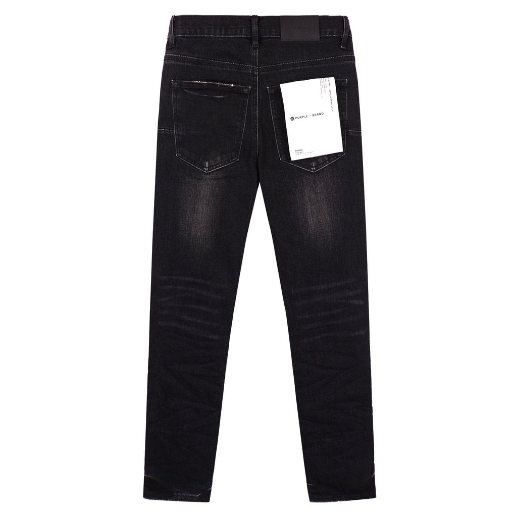 Purple Brand P001 Distressed Washed Black Slim Jeans
