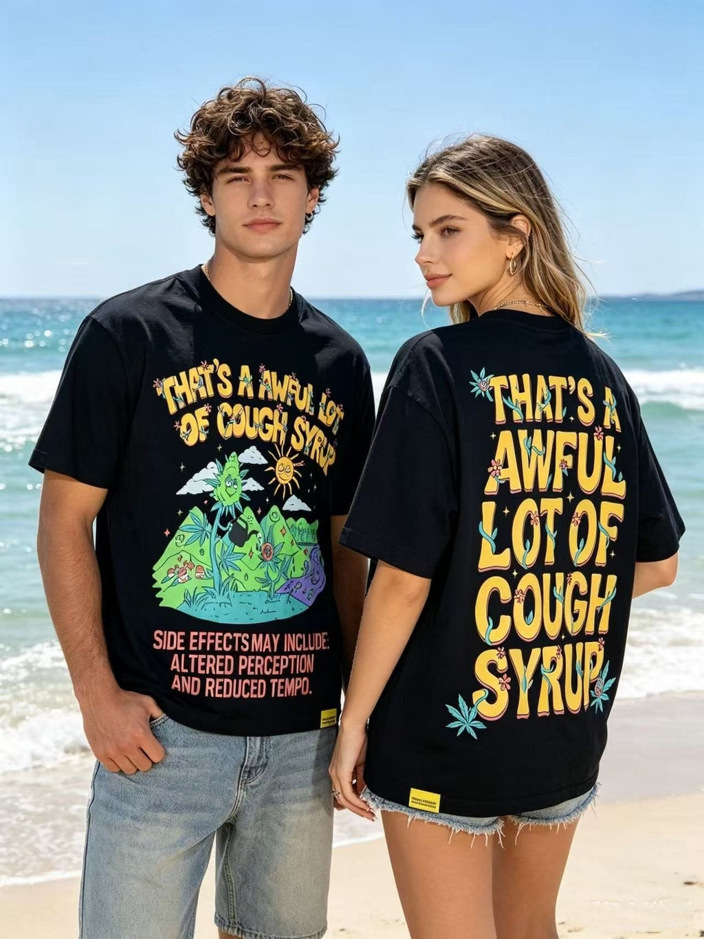 THAT'S A AWFUL LOT OF COUGH SYRUP Front & Back Graphic T-Shirt