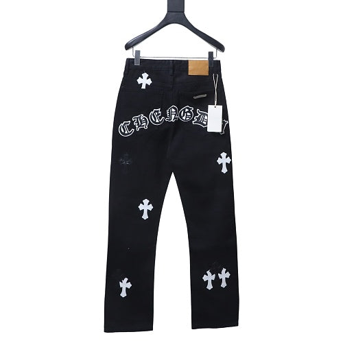 Chrome Hearts Cross Patch Black Jeans