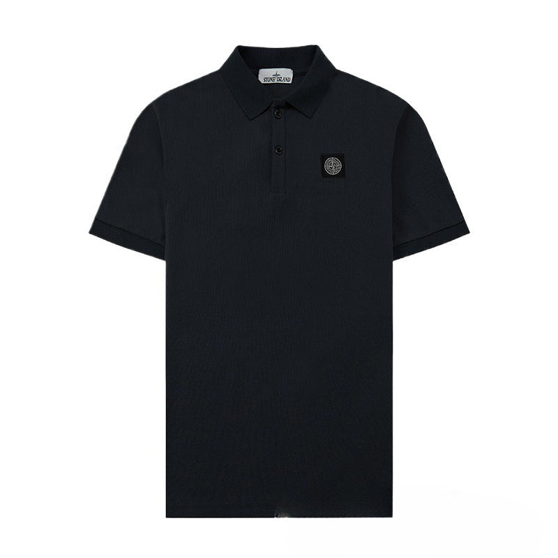 Stone Island Compass Patch Short‑Sleeve Polo Knit Streetwear Top