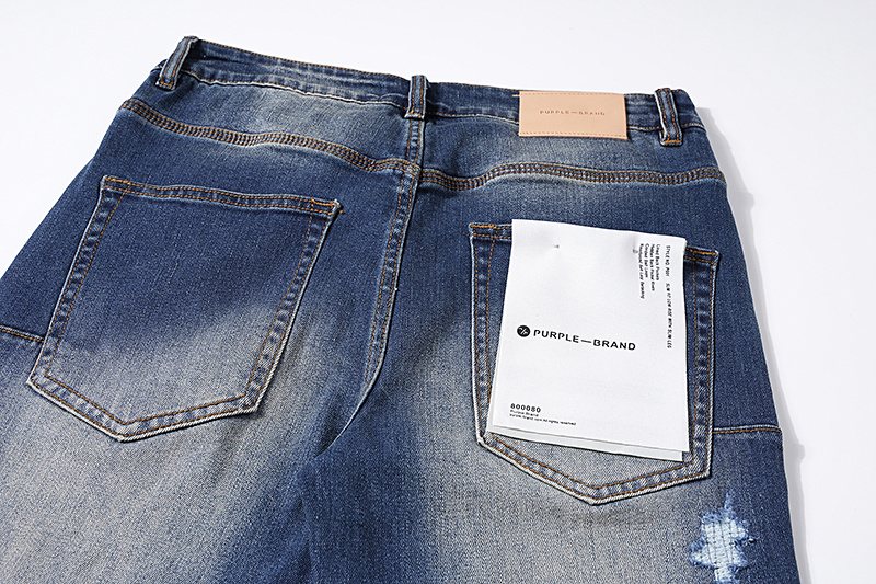 Purple Brand Distressed Panel Washed Jeans
