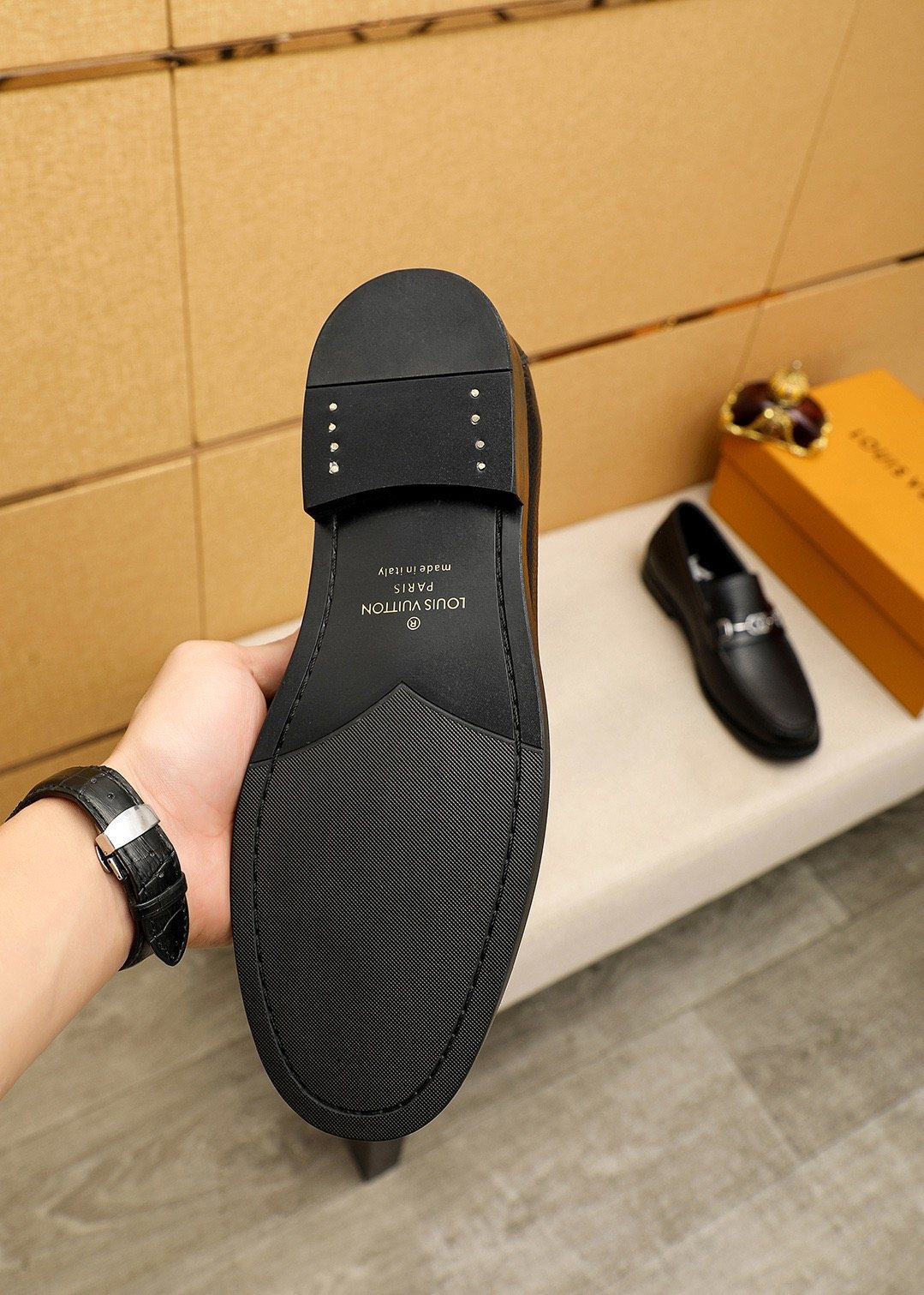 Louis Vuitton Black Hardware Loafers - Stitched Apron Toe