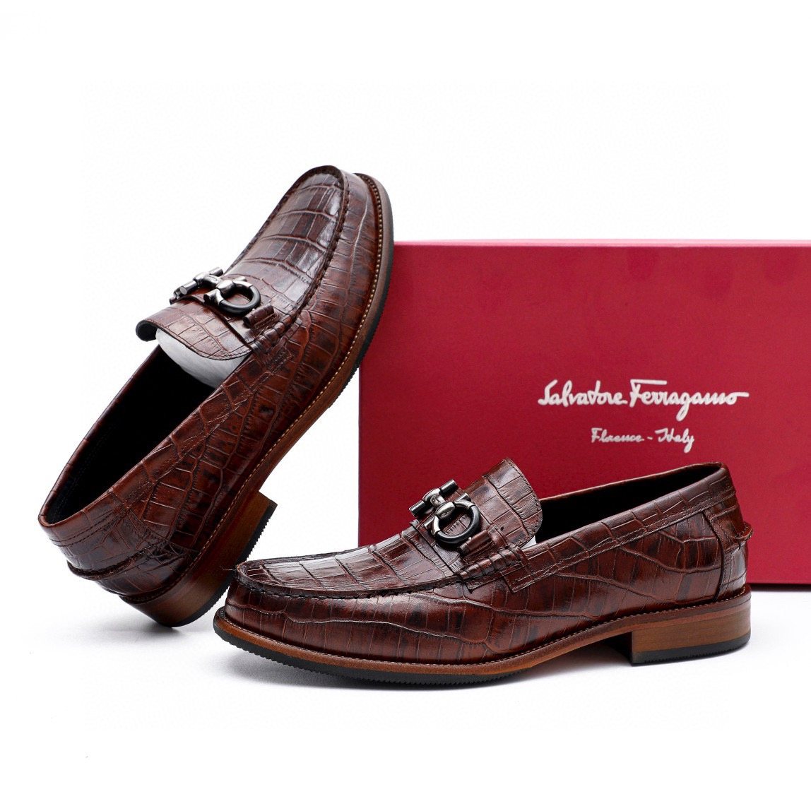 Salvatore Ferragamo Men's Dark Brown Bit Loafers
