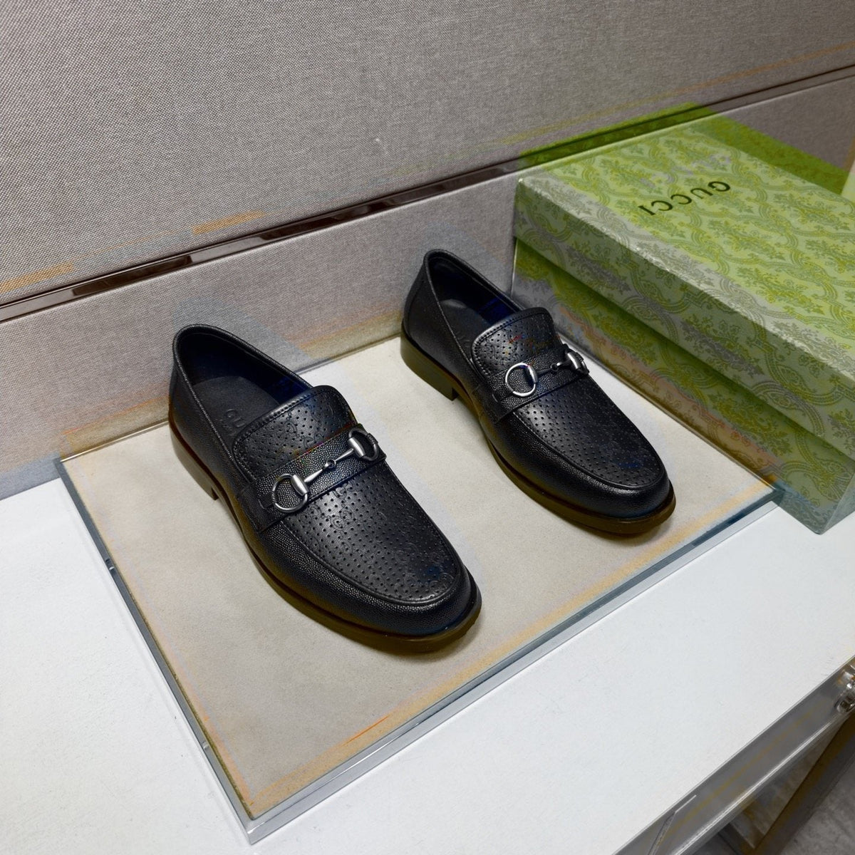 Gucci Men's Perforated Bit Loafers - Black