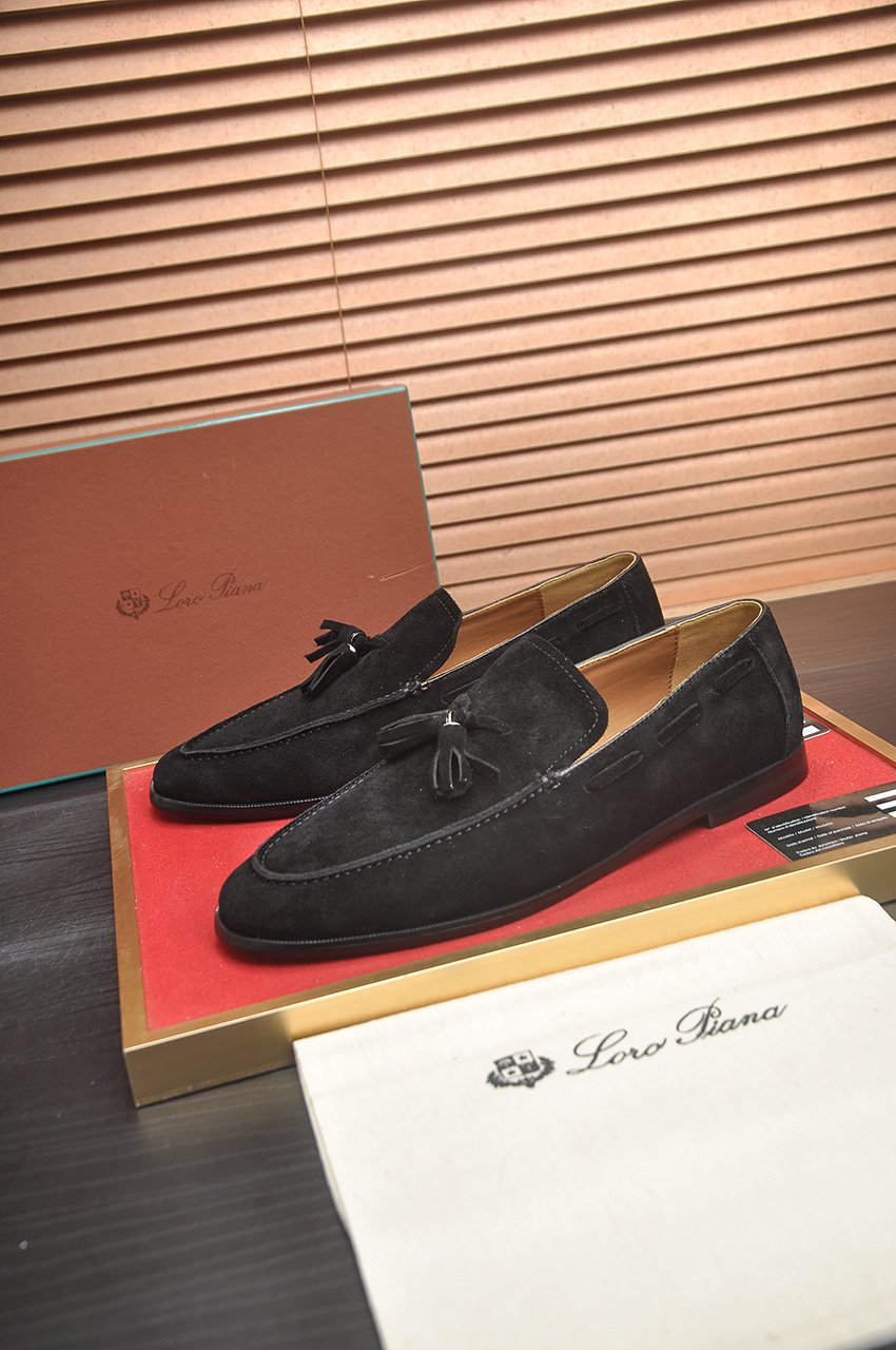 Loro Piana Men's Suede-Look Tassel Loafers