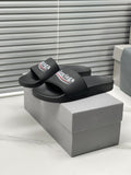 Balenciaga Logo Stripe Slide Sandals