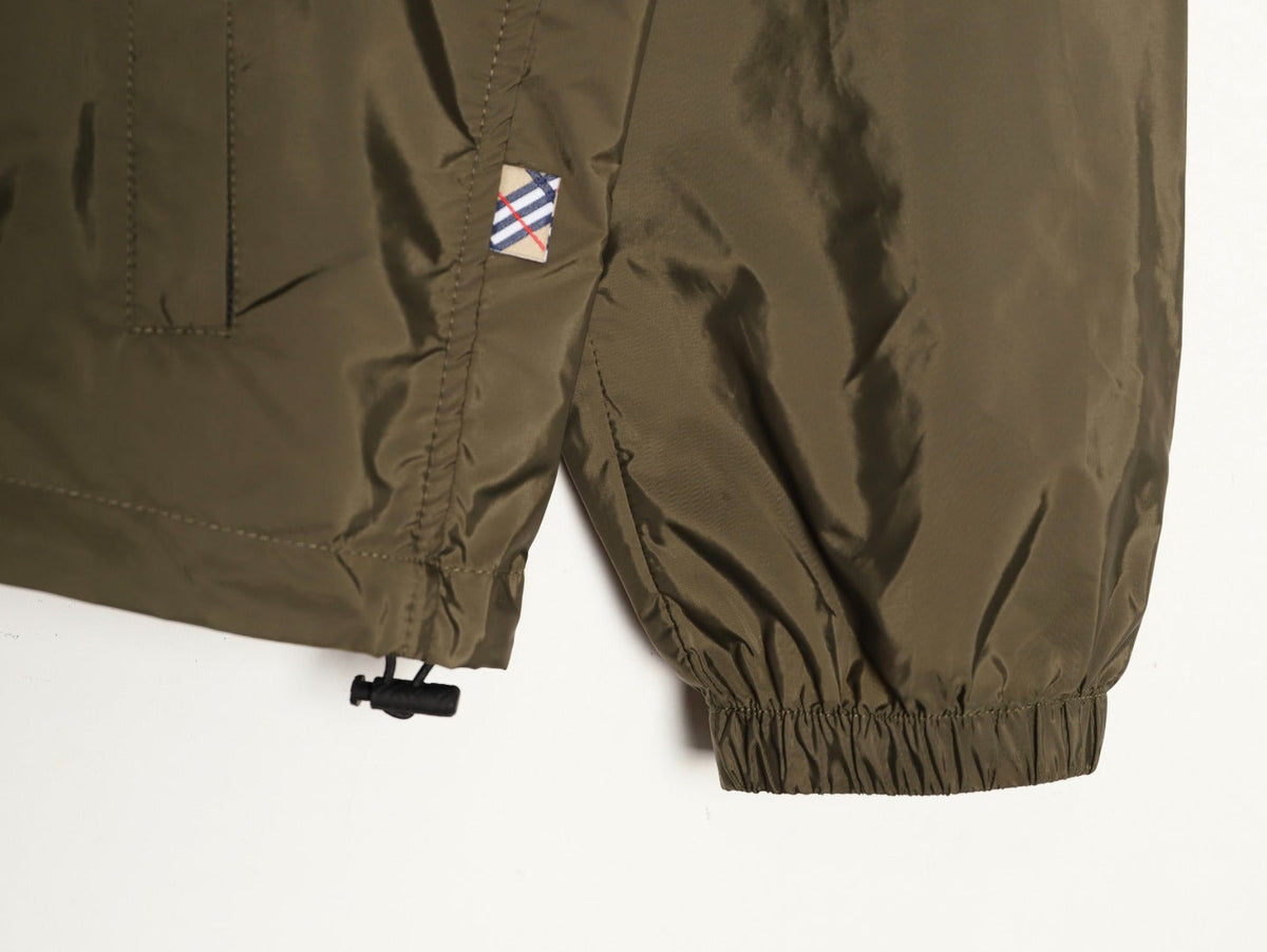 Burberry Equestrian Emblem Hooded Zip Jacket - Olive